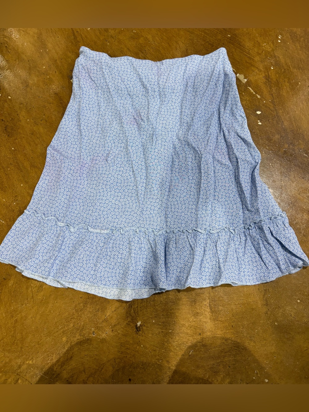 Brandy Melville Light Blue Mini Skirt with Ruffle Hem